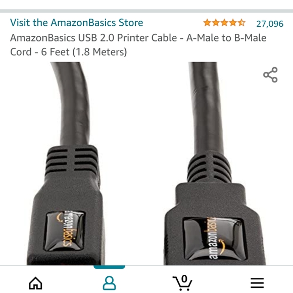 Brand New USB 2.0 Printer Cable - Picture 3 of 3